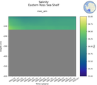 Time series of Eastern Ross Sea Shelf Salinity vs depth